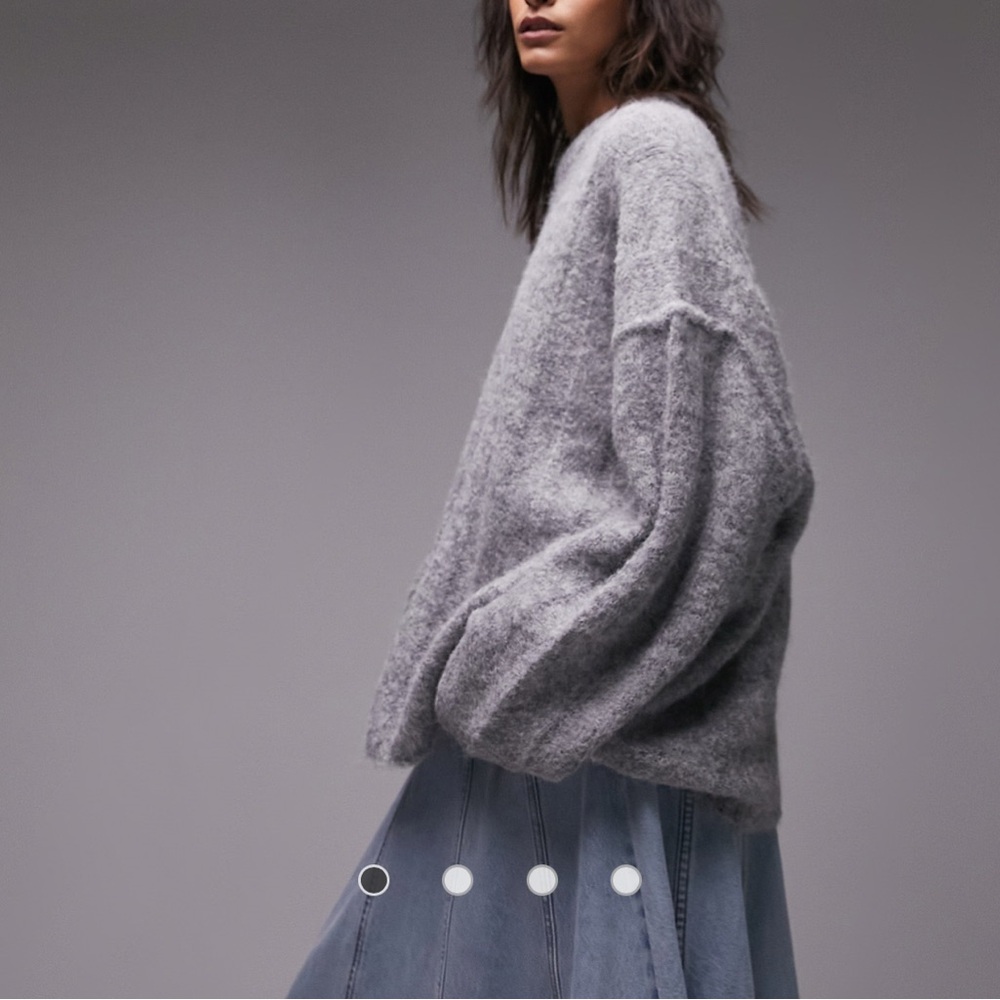 TOPSHOP Wool Blend Crewneck Sweater